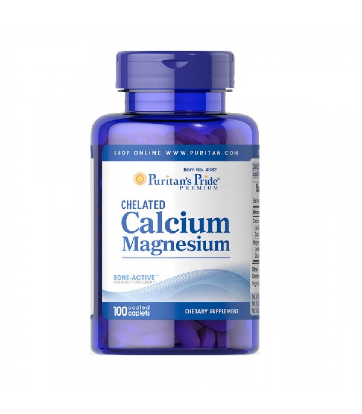 Puritan's Pride - Calcium Magnesium Chelated 500 mg / 100 таблетки​